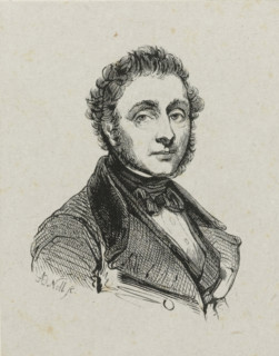 Portrait of Johan David Zocher, print, Portrait of the landscape architect and draftsman Johan