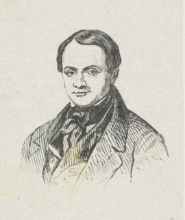 Portrait of Jean Baptiste Madou, print, after drawing by Jean Baptiste Madou, 1806 - c. 1927,