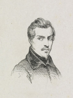 Portrait of Ary Johannes Lamme, print, after drawing by Ary Johannes Lamme, 1822 - c. 1950,