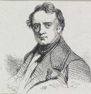 Portrait of Jan Willem Pieneman, print, printmaker: Adolphe Frédéric Nett, after drawing by
