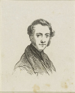 Portrait of Hendrikus van de Sande Bakhuyzen, print, after drawing by Hendrikus van de Sande