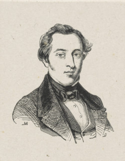 Portrait of Petrus Johannes Schotel, print, printmaker: Monogrammist ML, after drawing by Coenraad