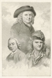 Portraits of Adam Silo, Jacobus Buys and Cornelis Pronk, print, Portraits of the artists Adam Silo,