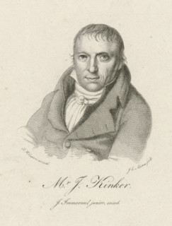 Portrait of Johannes Kinker, print, printmaker: Jacob Ernst Marcus, after drawing by Hendrik Willem