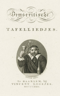 Portrait of Doctor Snel, Title page of: Jan van Walré and Adriaan Loosjes Pz., Democritische