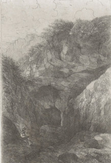 Two superimposed cave entrances (former title), Sint Pietersberg, Près de la Meuse, 11 Eaux-Fortes,