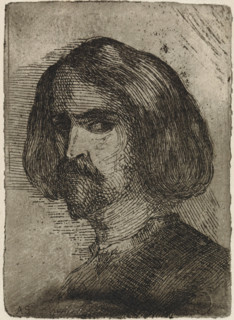 Portrait of Theodoor Schaepkens, Head of an unknown man with medium-length hair (former title),
