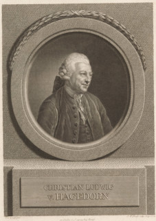 Portrait of Christian Ludwig von Hagedorn, print, printmaker: Johann Friedrich Bause, Leipzig,