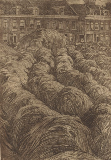 Hooioppers near a city, print, printmaker: Pieter Dupont (signed by artist), 1894-11, paper,