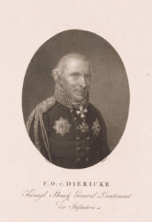 Portrait of Christoph Friedrich Otto von Diericke, print, printmaker: Friedrich Wilhelm Bollinger,