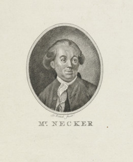 Portrait of Jacques Necker, print, Portrait bust of Jacques Necker, Minister of Finance in France.