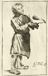 Beggar with an inverted hat, print, printmaker: G. van Citters, Netherlands, c. 1750 - c. 1800,