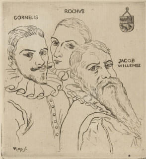 Portrait of Cornelis Rochus and Jacob Willemz, print, printmaker: Jonkheer Barthold Willem Floris