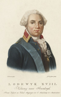 Portrait of Louis XVIII, King of France, print, Portrait of Louis XVIII of France. Bust facing