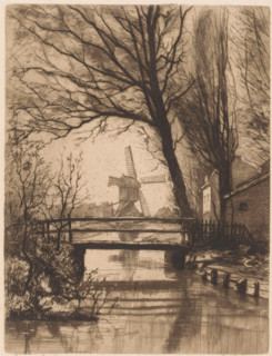 Loenersloot (original title on object), print, A bridge over the river Angstel in Loenersloot. In