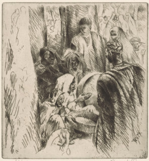 Arab company, print, inscription: '7h w8', printmaker: Adolphe Marie Timothée Beaufrère (signed by