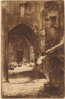 Le Puy (original title on object), print, A gate in Le Puy-en-Velay in the Auvergne., printmaker: