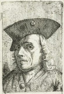 Self-portrait of artist Cornelis van den Berg, print, printmaker: Cornelis van den Berg, Haarlem,