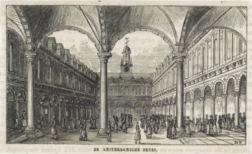 The Amsterdam Stock Exchange, print, book illustration, printmaker: Dirk Wijbrand Tollenaar,