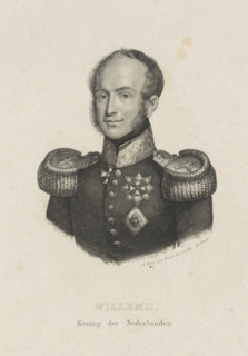 Portrait of William II, King of the Netherlands, print, Portrait of William II. In the lower margin