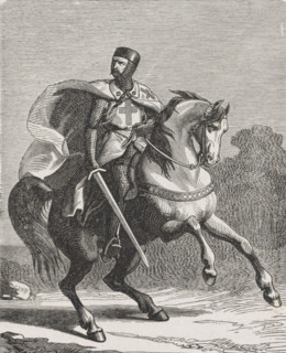 A Knight of the Temple, print, book illustration, A Knight of the Order of the Templars on a