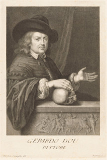 Portrait of artist Gerard Dou, Portraits of artists, print, book illustration, The artist Gerard