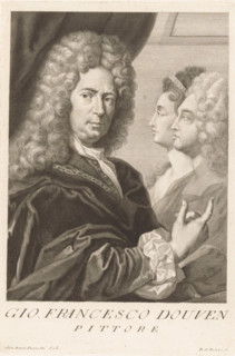 Portrait of artist Jan Frans van Douven, Portraits of artists, print, book illustration,
