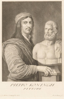 Portrait of artist Philips Koninck, Portraits of artists, print, book illustration, printmaker: