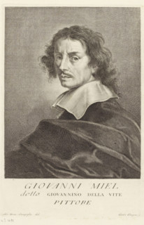 Portrait of artist Jan Miel, Portraits of artists, print, book illustration, printmaker: Carlo