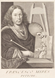 Portrait of artist Frans van Mieris, Portraits of artists, print, book illustration, printmaker: