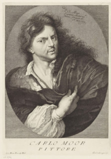 Portrait of artist Carel de Moor, Portraits of artists, print, book illustration, printmaker: Carlo