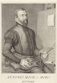 Portrait of artist Anthonis Mor, Portraits of artists, print, book illustration, printmaker: Carlo