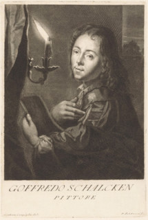 Portrait of artist Godfried Schalcken, Portraits of artists, print, book illustration, printmaker: