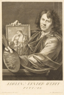 Portrait of Adriaen van der Werff, print, printmaker: Georg Martin Preissler, after design by