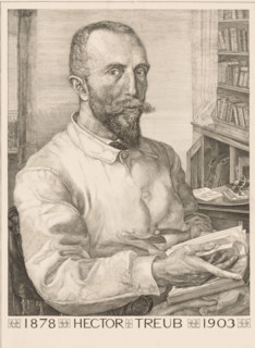 Portrait of Hector Treub, print, Portrait of the physician Hector Treub with beard and mustache,