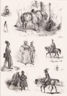 Nine depictions of human pastimes, Passe-temps, Leisure activities, Passe-tems, print, Series