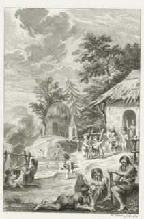 Domestic life of the Batavians, print, historical print, Domestic life of the Batavians.