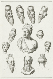 Sicamber-kopjes, print, historical object representation, Batavierenkopjes or so-called
