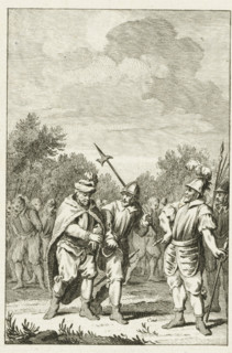 Count Floris III captured by the Count of Flanders, 1165, print, historical print, 1165.,
