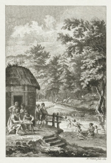 Hunting, fishing, and recreation among the Batavians, print, historical print, and recreation among