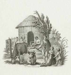 Title print for Cornelis de Koning, De voorvaderlijke levenswijze en gewoonten hier te lande, 1810,