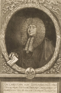 Portrait of Johann Christoph von Uffenbach, print, printmaker: Matthias van Sommer, Germany, 1643 -