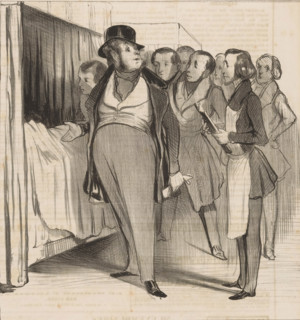 Doctor Robert Macaire shows his students the result of the operation, Clinique du docteur