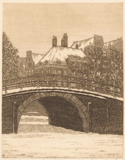 Heerengracht near the Reguliersgracht, Amsterdam (original title on object), print, A bridge over