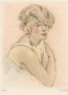 Young woman, print, printmaker: Edouard Chimot (signed by artist), France, 1900 - 1930, paper,