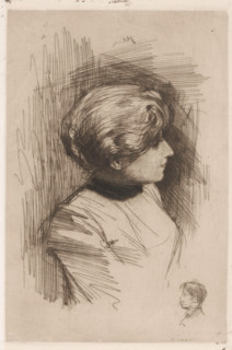 Portrait of an unknown woman, print, printmaker: Nicolaas van der Waay, 1865 - 1936, paper, chine