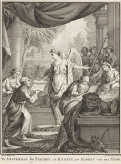 Title page for: Willem Hendrik Sels, Solomon, King of Israel, 1765, Allegorical representation with