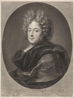 Petrus Simon Eques Calcographus, Portrait of Pierre (I) Simon in oval, print, printmaker: Antoine