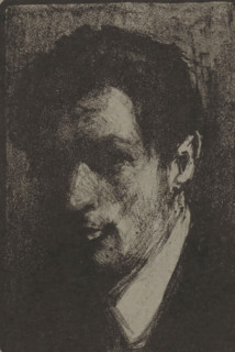 Self-portrait, print, A self-portrait of Henri Jonas., printmaker: Henri Jonas (signed by artist),