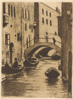 San Thoma, Bridge over the Rio di San Toma in Venice, print, inscription: 'No. 4', signature: